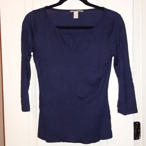 Banana Republic Navy Long Sleeve Blouse